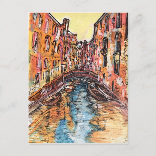 Carte Postale Les canaux de Venise (Devant)