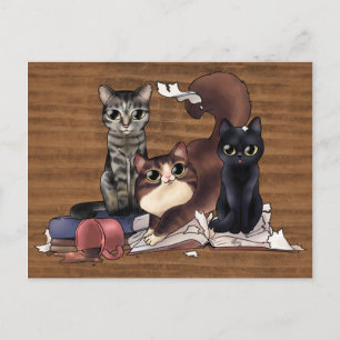 Carte Postale Les chats de l'écrivain