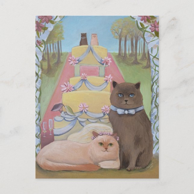 Carte Postale Les Chats de Mariage (Devant)