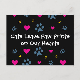 Carte Postale Les chats laissent des Empreintes de pattes dans n