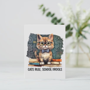 Carte Postale Les chats règnent, l'école bave