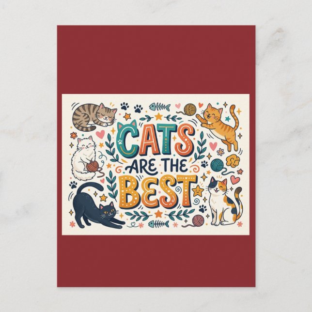 Carte Postale Les chats sont les meilleurs (Devant)