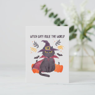 Carte Postale Les Chats-Sorcières dominent le monde - Chat Noir