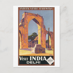 Carte Postale Les chemins de fer de l'État indien visitent l'Ind