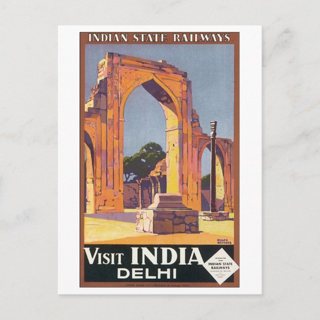 Carte Postale Les chemins de fer de l'État indien visitent l'Ind (Devant)