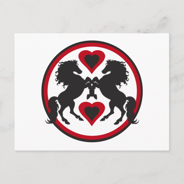 CARTE POSTALE LES CHEVAUX AIMENT LA DANSE (Devant)