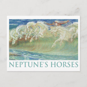 CARTE POSTALE LES CHEVAUX DE NEPTUNE MARCHENT LES VAGUES