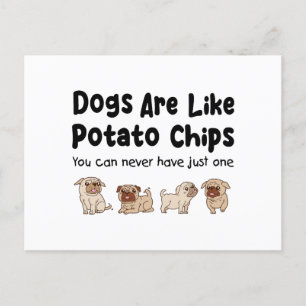 Carte Postale Les Chiens De carlin Sont Comme Des Chips De Pomme