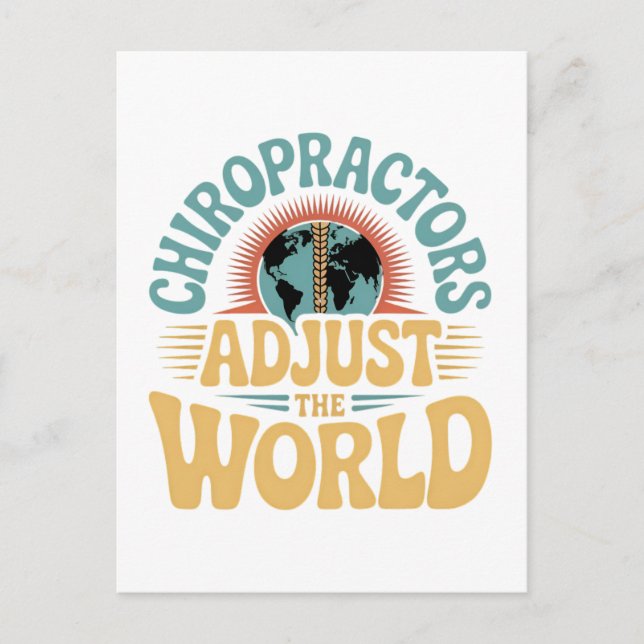 Carte Postale Les chiropraticiens adaptent la conception mondial (Devant)