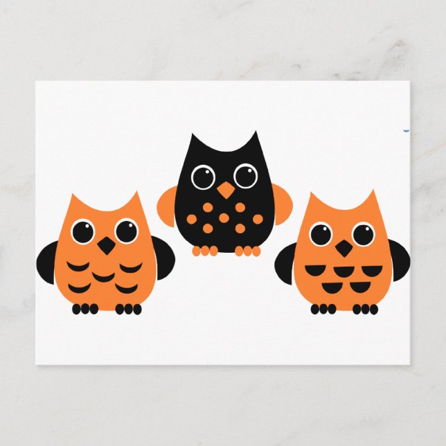 Carte Postale Les chouettes disent BOO ! (Devant)