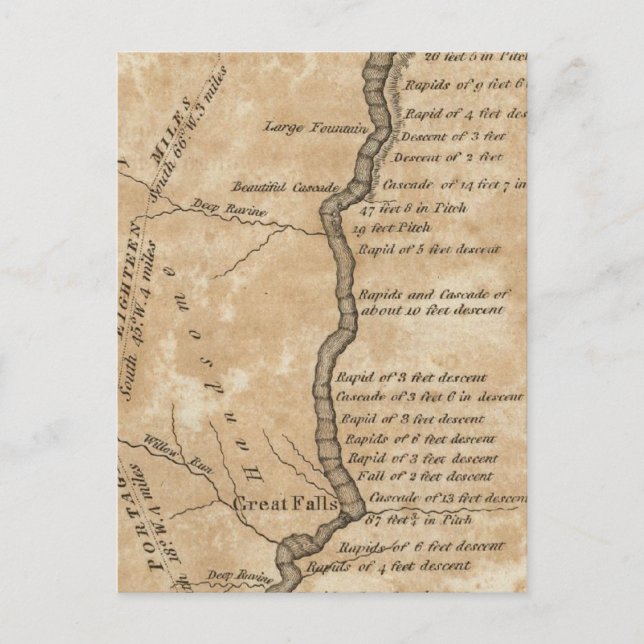 Carte Postale Les chutes du Missouri (Devant)