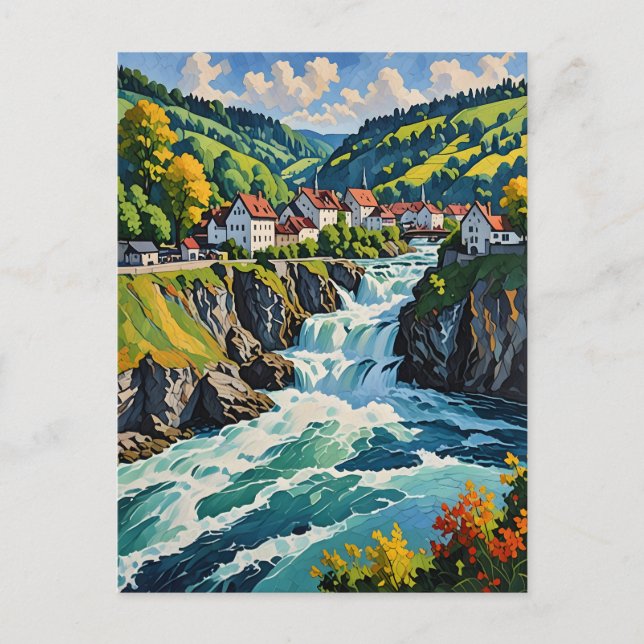 Carte Postale Les chutes du Rhin à Schaffhausen (Devant)