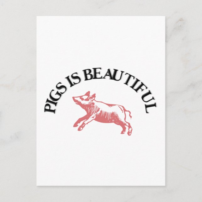 Carte Postale Les cochons sont beaux (Devant)