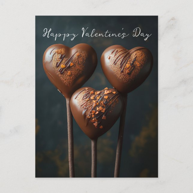 Carte Postale Les coeurs de Cake Pops La Saint Valentin (Devant)