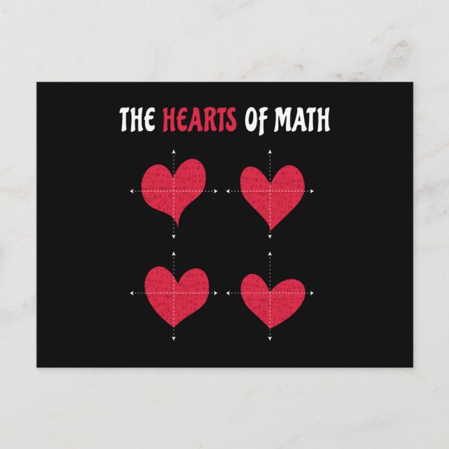 Carte Postale Les Coeurs des maths Saint-Valentin Les maths (Devant)