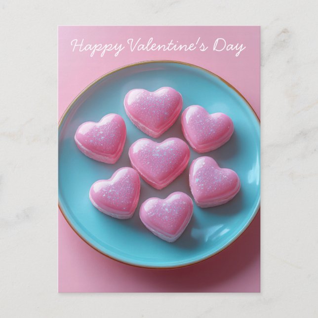 Carte Postale Les coeurs roses de la Saint-Valentin (Devant)