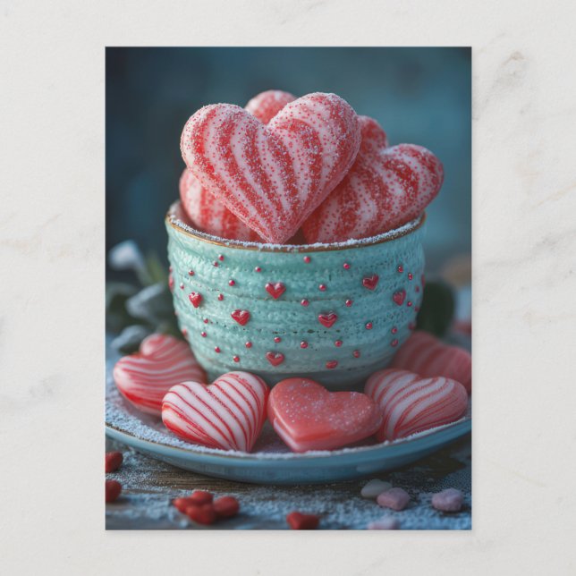 Carte Postale Les coeurs roses de la Saint-Valentin (Devant)