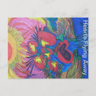 Carte Postale Les coeurs s'envolent