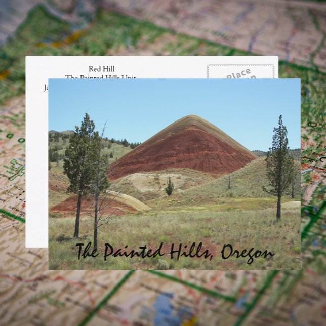Carte Postale Les collines peintes, Oregon Photo Voyage (In Situ Map)