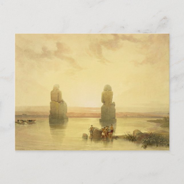 Carte Postale Les Colossi de Memnon, à Thèbes, pendant l'Inund (Devant)
