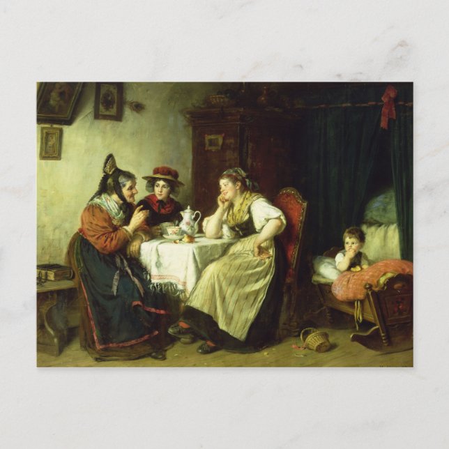 Carte Postale Les commérages, 1887 (Devant)