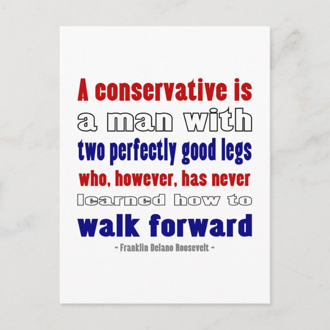 Carte Postale Les conservateurs définis par FDR (Devant)
