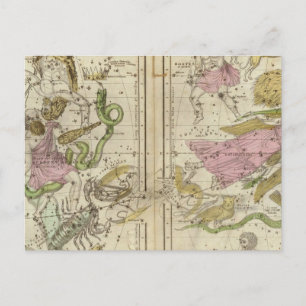 Carte Postale Les constellations d'avril à septembre