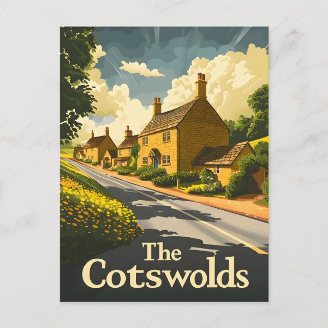 Carte Postale Les Cotswolds Angleterre Vintage (Devant)