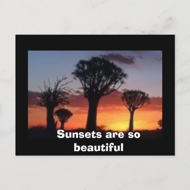 Carte Postale Les couchers de soleil sont si beaux (Devant)