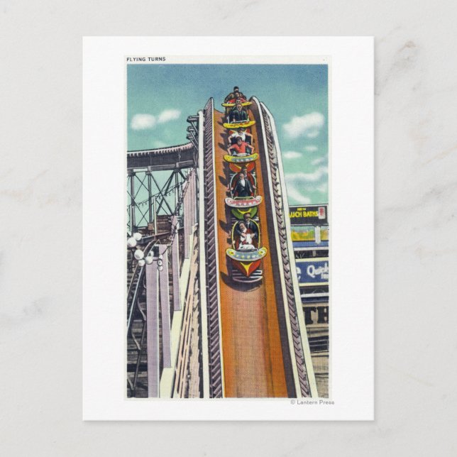 Carte Postale Les couples qui descendent le volant tournent (Devant)