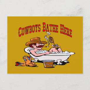 Carte Postale Les Cowboys se baignent ici