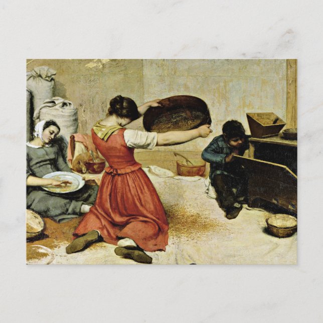 Carte Postale Les cribleuses de blé, beaux-arts, (Devant)