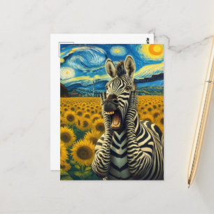 Carte Postale Les cris Zebra Faux Van Gogh