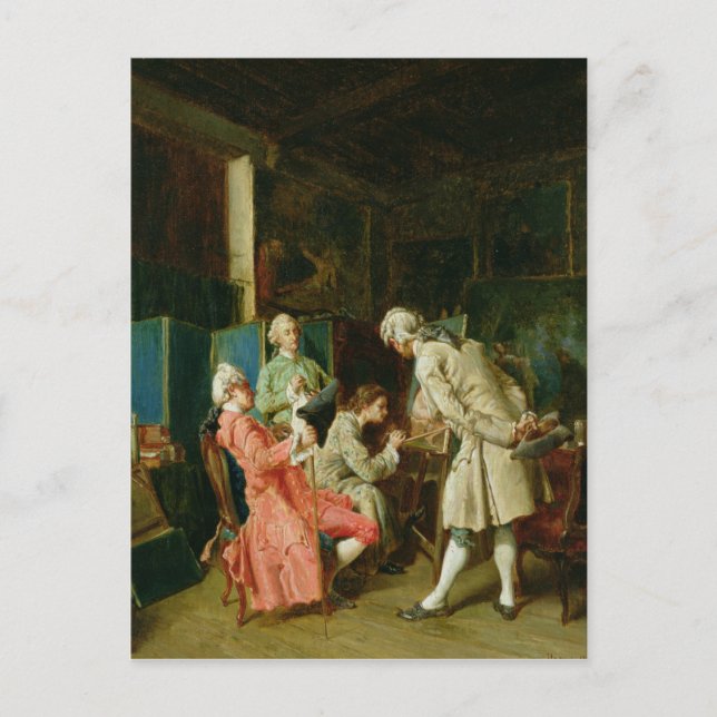 Carte Postale Les critiques d'art, 1878 (Devant)