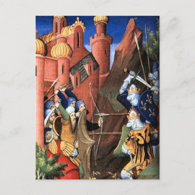 Carte Postale Les Croisades, image médiévale (Devant)