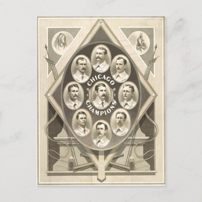 Carte Postale Les Cubs de Chicago gagnent le 1er Pennant Nationa (Devant)