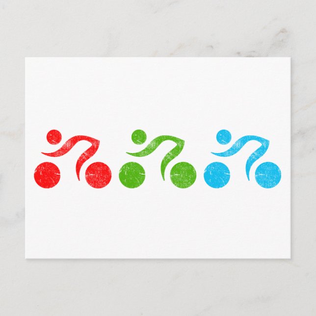 Carte Postale Les cyclistes en action (Devant)