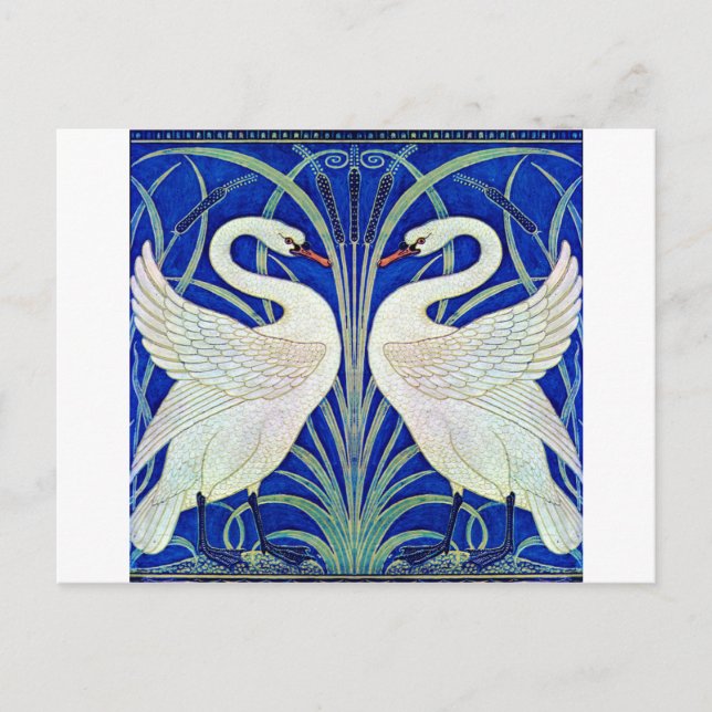 Carte Postale Les cygnes par Walter Crane (Devant)
