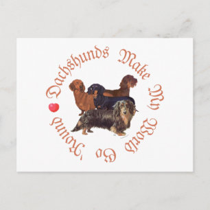 Carte Postale Les Dachshunds Font Mon Monde