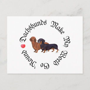 Carte Postale Les Dachshunds Font Mon Monde