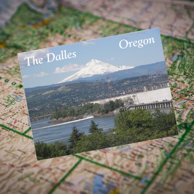 Carte Postale Les Dalles, Oregon Photo Voyage (In Situ Map)