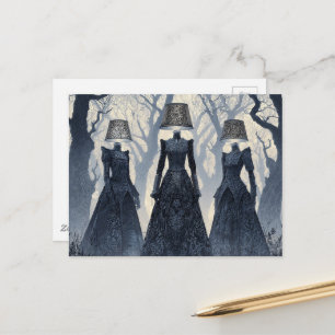 Carte Postale Les Dames au Chapeau Abat-Jour dans la Forêt