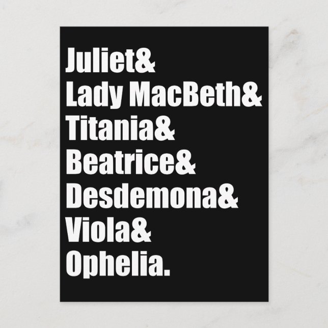 Carte Postale Les dames de Shakespeare (Devant)
