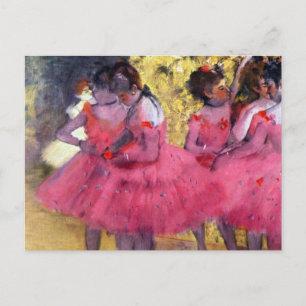 Carte Postale Les Danseuses roses, avant le ballet par Edgar Deg