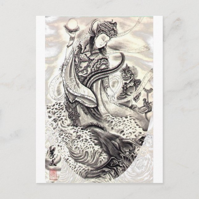 Carte Postale Les démons japonais de la mer (Devant)