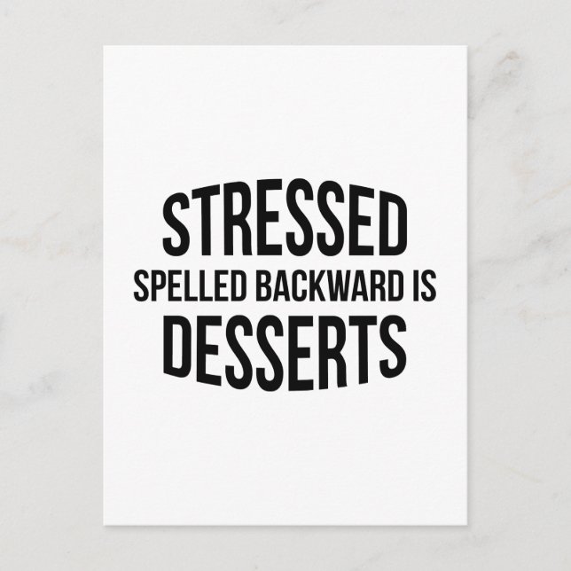 Carte Postale Les Desserts sont épelés vers l'arrière (Devant)