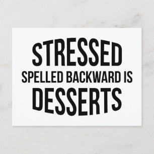 Carte Postale Les Desserts sont épelés vers l'arrière