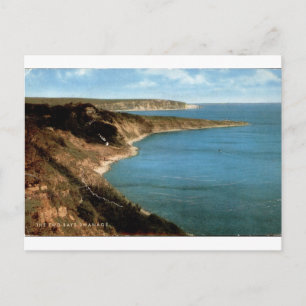 Carte Postale Les Deux Baies Vue Côtière Vintage de Swanage
