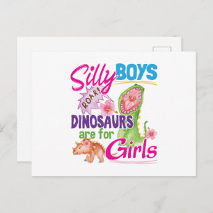 Carte Postale Les Dinosaures des Garçons idiots sont pour les Fi