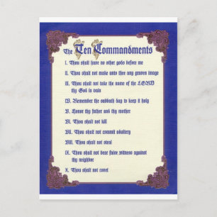 CARTE POSTALE LES DIX COMMANDEMENTS
